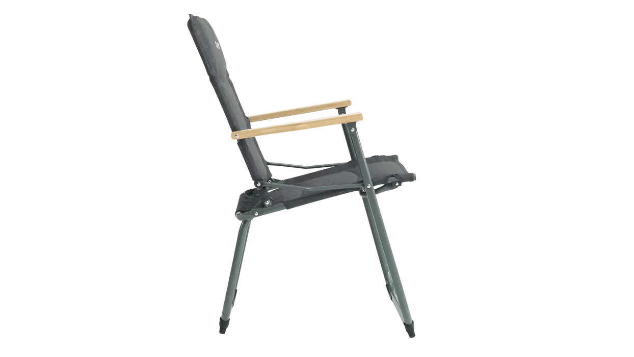 Outwell NomadNest Fold Flat Padded Camping Chair - Misty Grey - product image, showing side view of chair