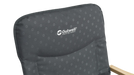 Outwell NomadNest Fold Flat Padded Camping Chair - Misty Grey - product image, showing close-up of padded headrest with logo