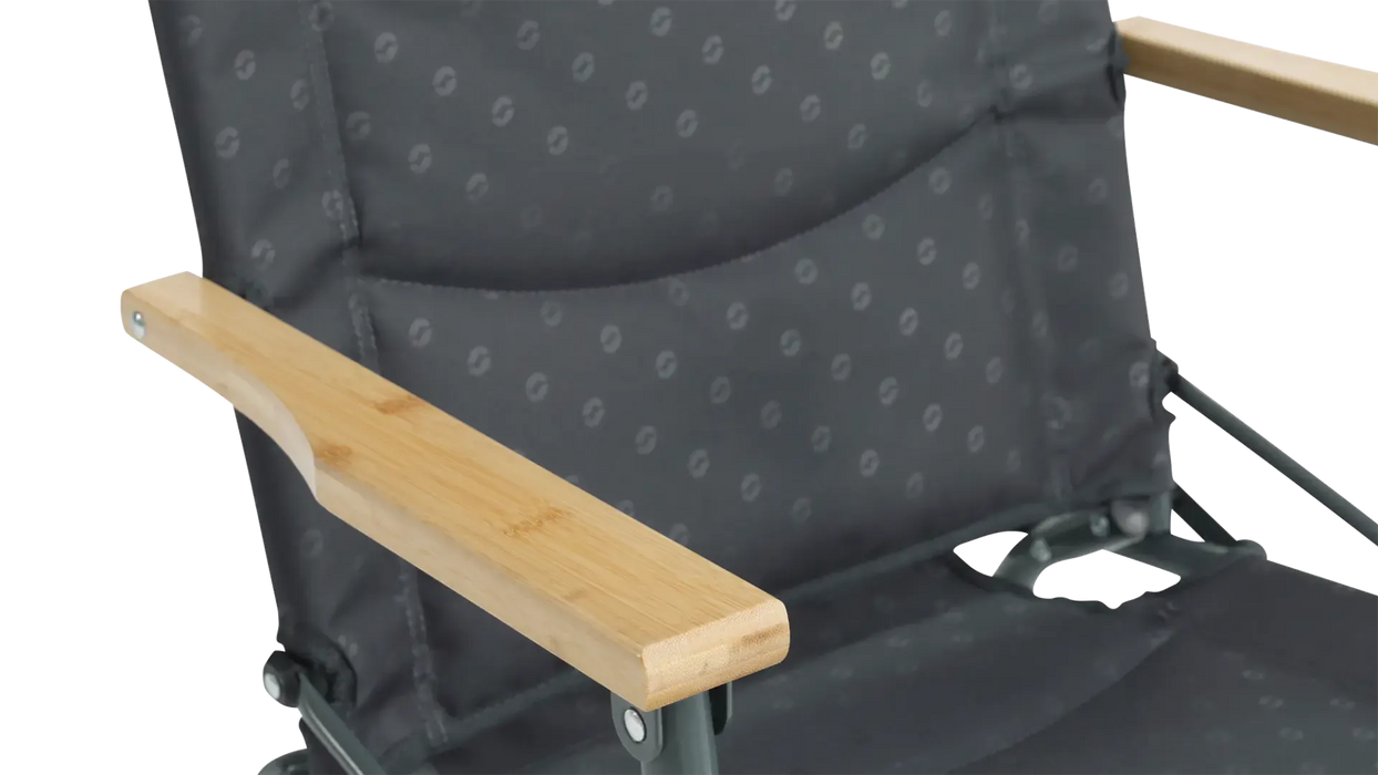 Outwell NomadNest Fold Flat Padded Camping Chair - Misty Grey - product image, showing close-up of arm rest