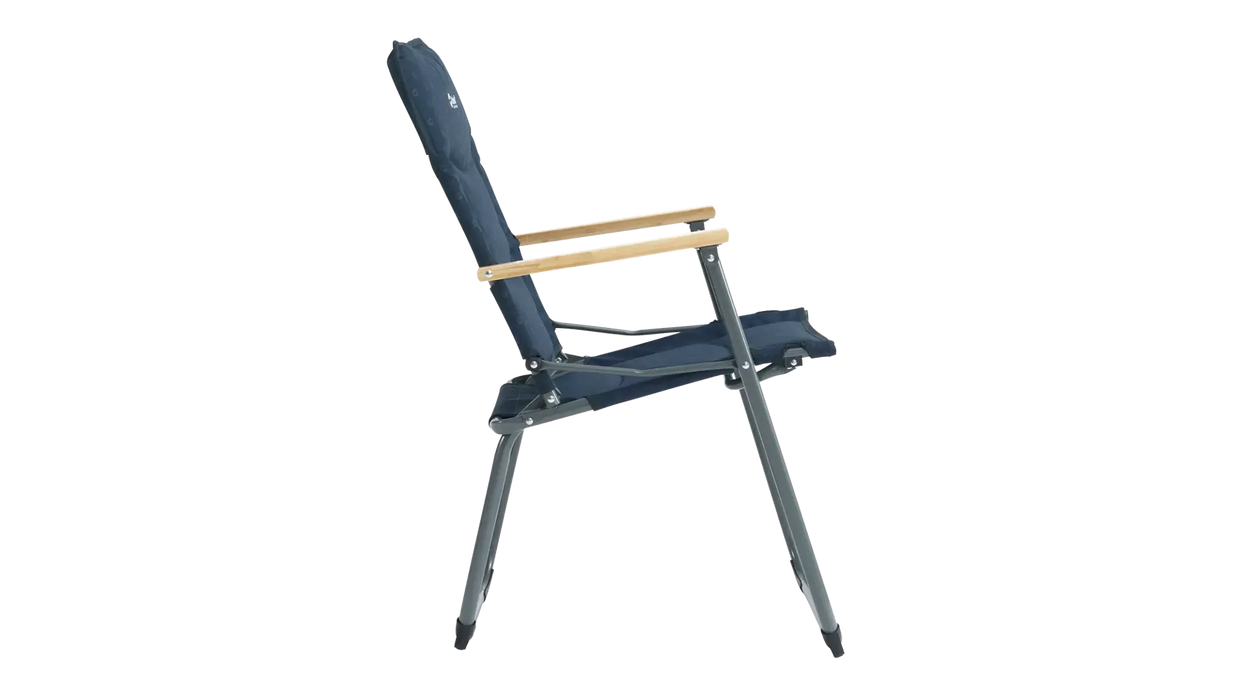 Outwell NomadNest Fold Flat Padded Camping Chair - Navy Night - product image, showing side view of chair