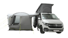 Outwell Pine Hills Drive Away Campervan Awning - product image, shown from side angle with tunnel open, attached to vehicle