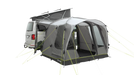 Outwell Pine Hills Drive Away Campervan Awning - product image, shown from front angle with doors open, attached to vehicle