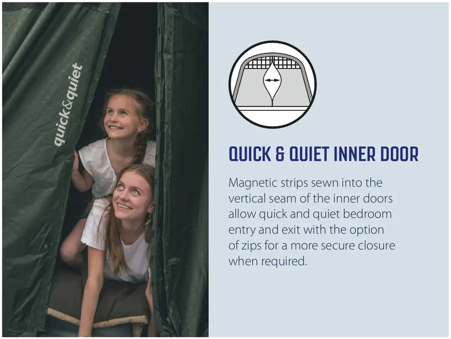 Outwell Sacramento 6 Air Inflatable 6 Person Tent - inner door infographic