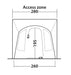 Outwell Santa Monica Air Drive Away Inflatable Awning - Mid/Tall - product diagram with dimensions