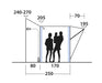 Outwell Santa Monica Air Drive Away Inflatable Awning - Mid/Tall - product diagram with dimensions