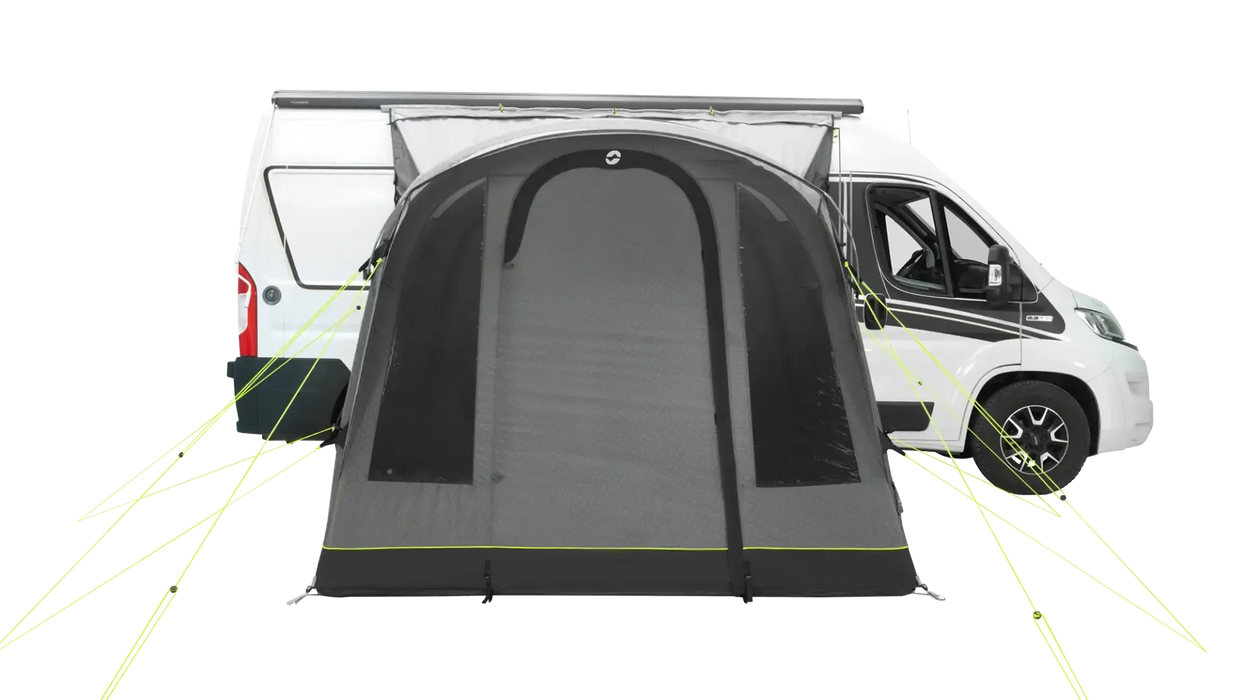 Outwell Santa Monica Air Drive Away Inflatable Awning - Mid/Tall - product image, from front angle, showing front entrance closed