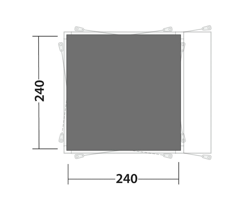 Outwell Shalecrest Drive Away Awning Footprint Groundsheet layout image of what the ground sheet covers