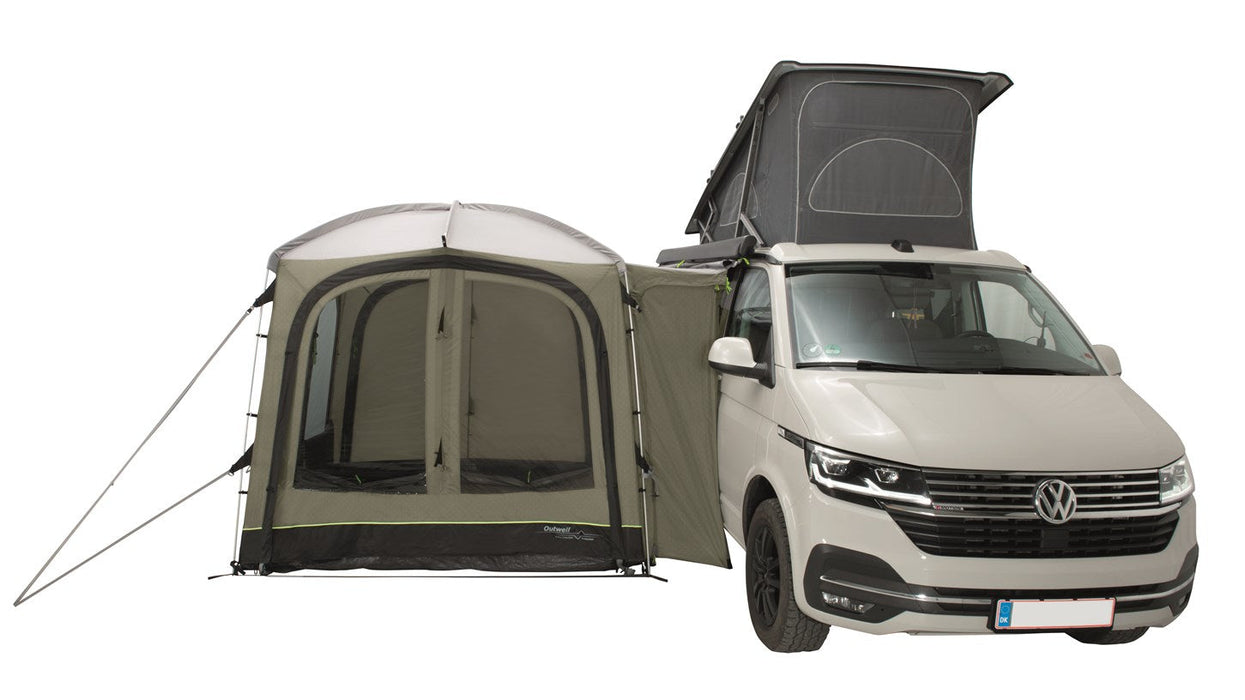 Outwell Shalecrest - Vehicle Drive Away Awning feature image front view of van 