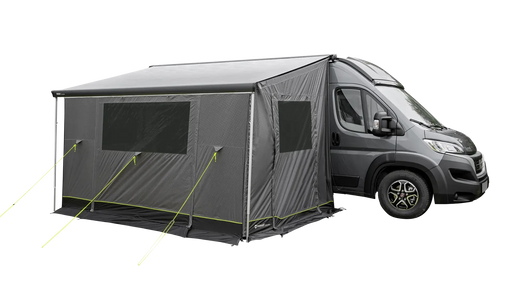 Outwell Sideroads Motorhome Annexe - main product image, showing annexe attached to vehicle awning