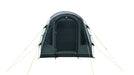 Outwell Sky 2 Person Tunnel Tent - product image, shown from front angle, with outer door open but mesh door shut
