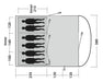 Outwell Sky 6 Person Tunnel Family Tent - product floorplan diagram with dimensions