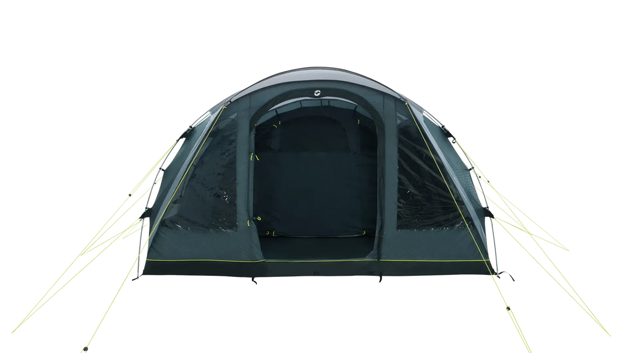 Outwell Sky 6 Person Tunnel Family Tent - product image from front angle, with front and internal doors open