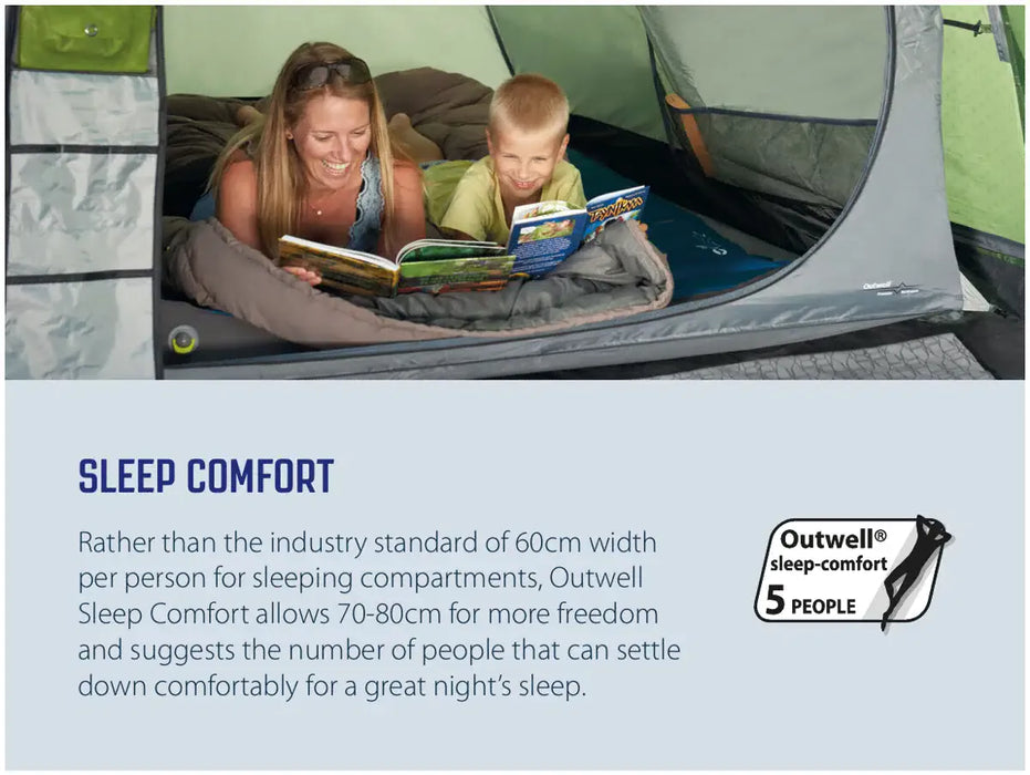 Outwell Sky 6 Person Tunnel Family Tent - sleep comfort infographic