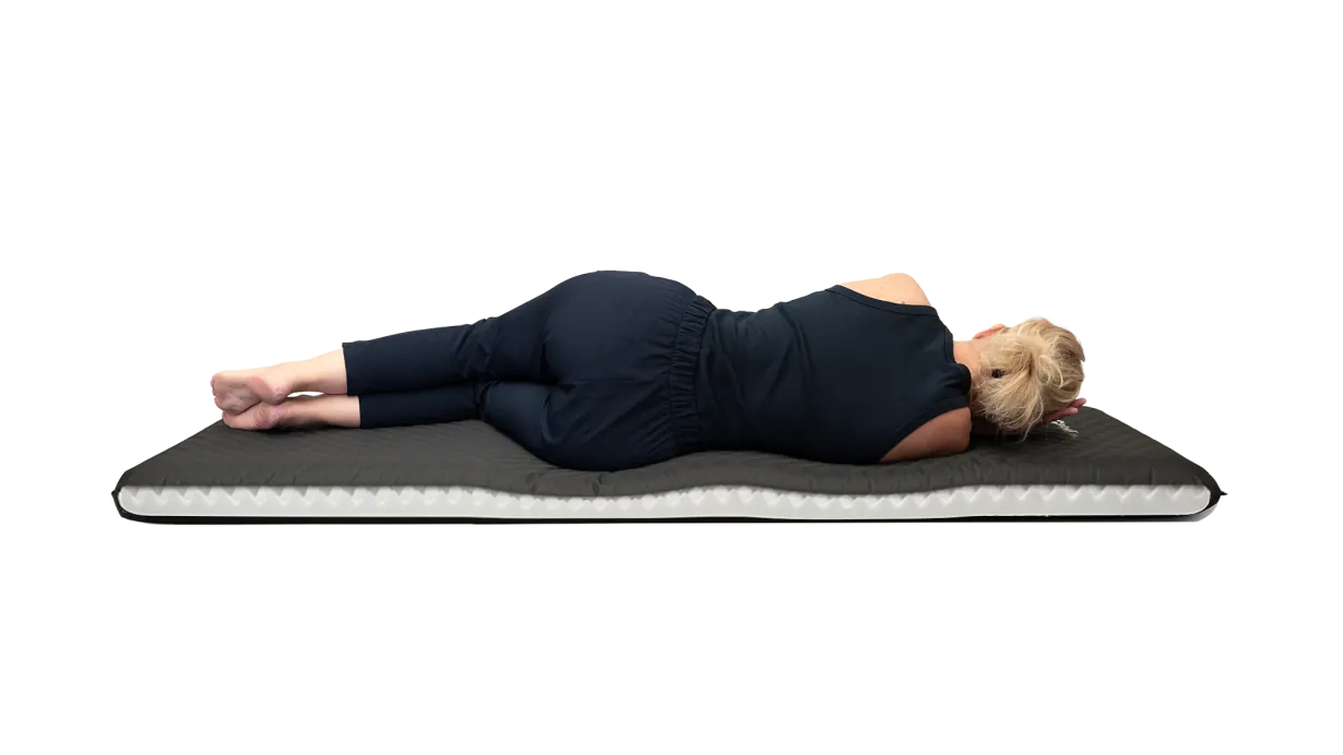Outwell Sleepin Single 3.0cm Camping Sleeping Mat - product image, showing person lying on mattress