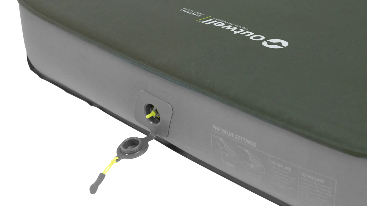 Outwell Sleepnest 10cm Deluxe Self Inflating Camping Mat - product image, showing close-up of air valve