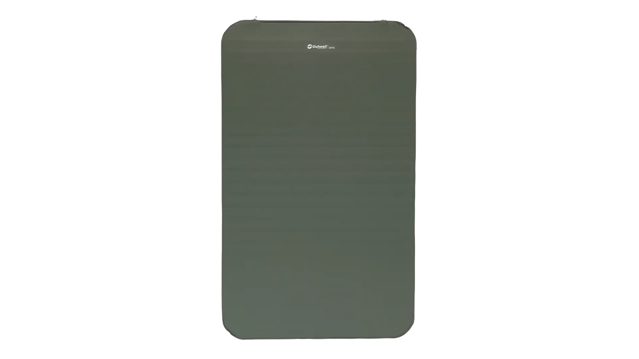 Outwell Sleepnest Double Deluxe Self Inflating Camping Mat - product image, showing full bird's eye view of mattress in vertical position