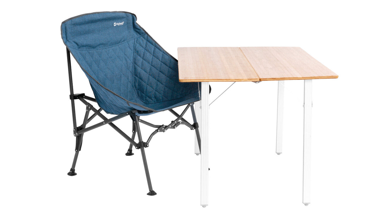 Outwell Strangford Chair - Compact Camping Chair feature image of chair under table showing height