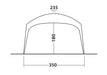 Outwell Wakefield Large Outdoor Family Camping Shelter - product diagram with dimensions