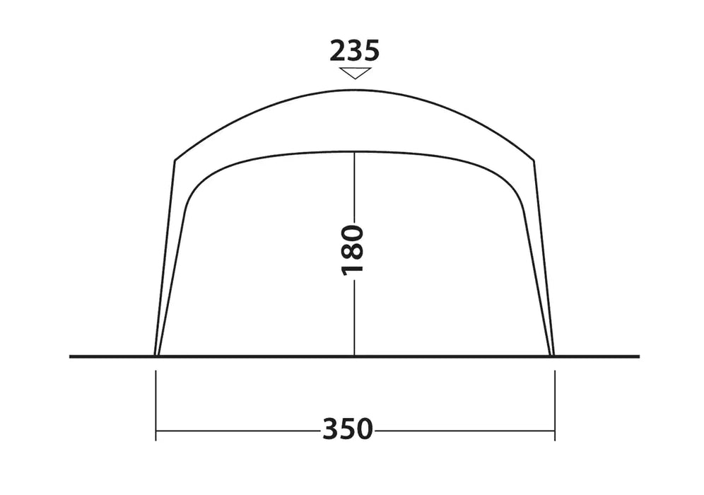 Outwell Wakefield Large Outdoor Family Camping Shelter - product diagram with dimensions