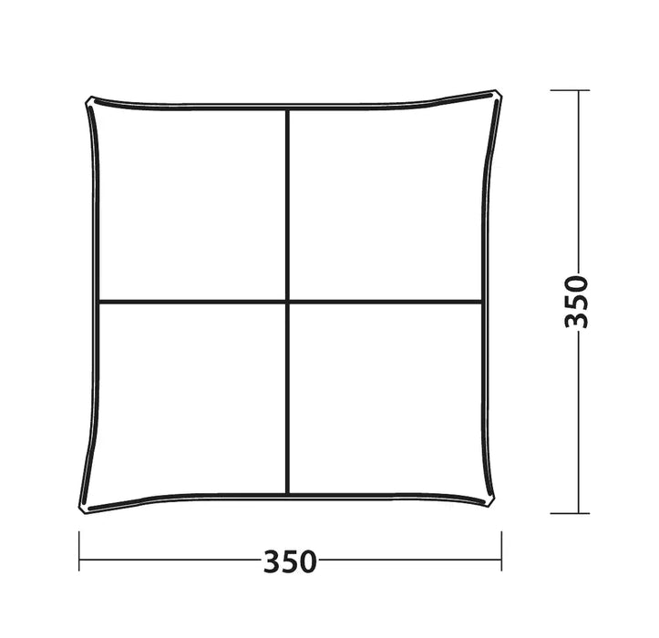 Outwell Wakefield Large Outdoor Family Camping Shelter - product bird's eye view diagram with dimensions
