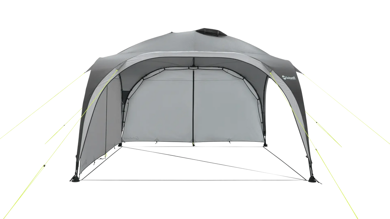 Outwell Wakefield Large Side Wall Set with Zipped Panels - product image, showing product attached to shelter