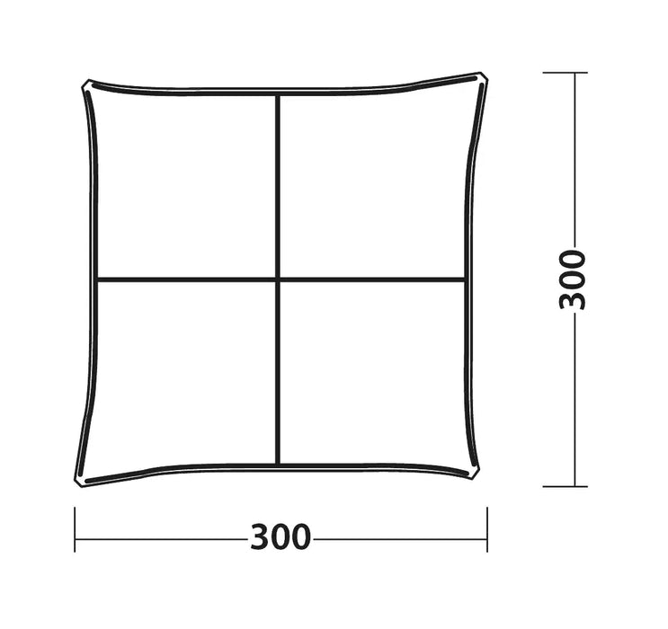 Outwell Wakefield Outdoor Family Camping Shelter - product bird's eye view diagram with dimensions