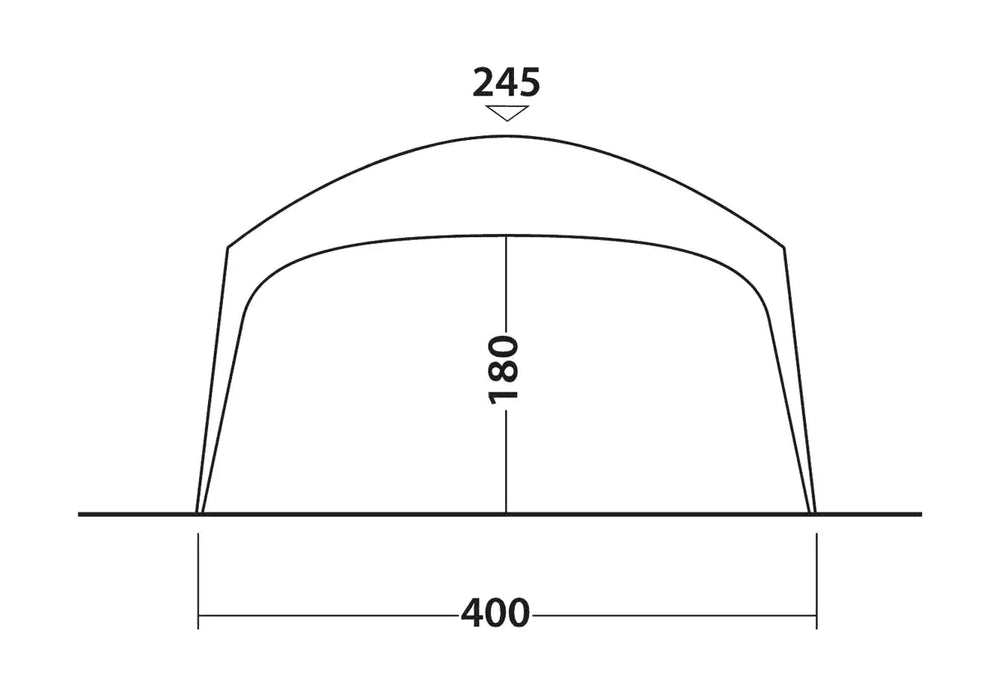 Outwell Wakefield XL Freestanding Camping Shelter - product diagram with dimensions