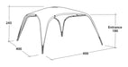 Outwell Wakefield XL Freestanding Camping Shelter - product diagram with dimensions