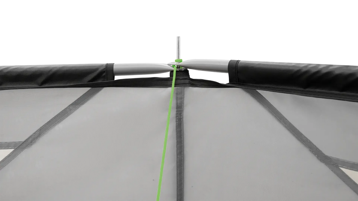 Outwell Wisconsin 6000mm Camping Windscreen - product image, showing close-up of structural poles and ground spike