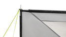 Outwell Wisconsin 6000mm Camping Windscreen - product image, showing close-up of structural poles and ground spike