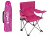Summit Junior Folding Kids Camping Chair - Pink - product image, showing pink chair and carrybag