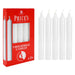 Price's Household Candles 5 Pack –  main product image, showing a red box of Price's 5 Household Candles shown next to the five white taper candles themselves on a plain white background.