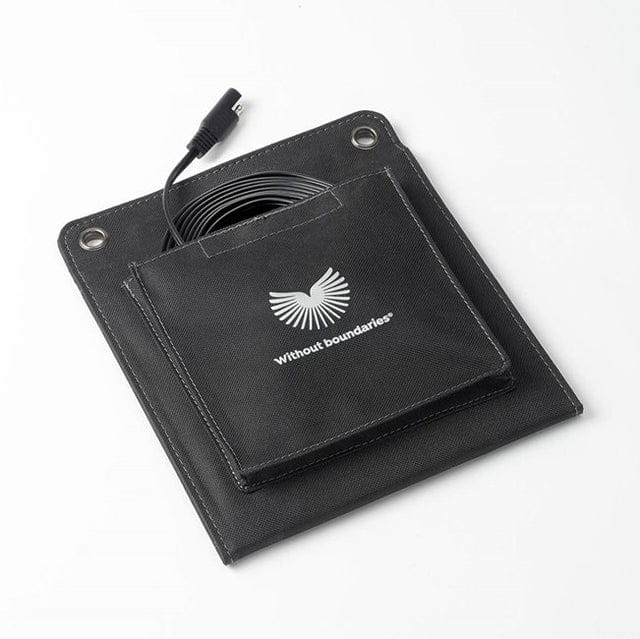 PV Logic 8W Fold-Up Solar Panel & Leisure Battery Maintainer - product image, showing product outer casing with lead storage pocket