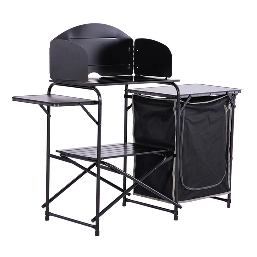 Quest Oregano Folding Camping Kitchen Stand with Storage – main product image