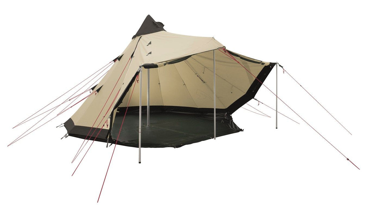 Robens Chinook Ursa S Polycotton Tent - 6 Berth Tipi Tent feature image of the tent with doors open Bedouin-style