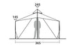 Robens Chinook Ursa S Polycotton Tent - 6 Berth Tipi Tent layout image of standing height