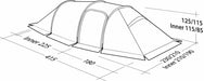 Robens Nordic Lynx 4 Tent - 4 Season Tunnel Tent layout image overview of tent with heights