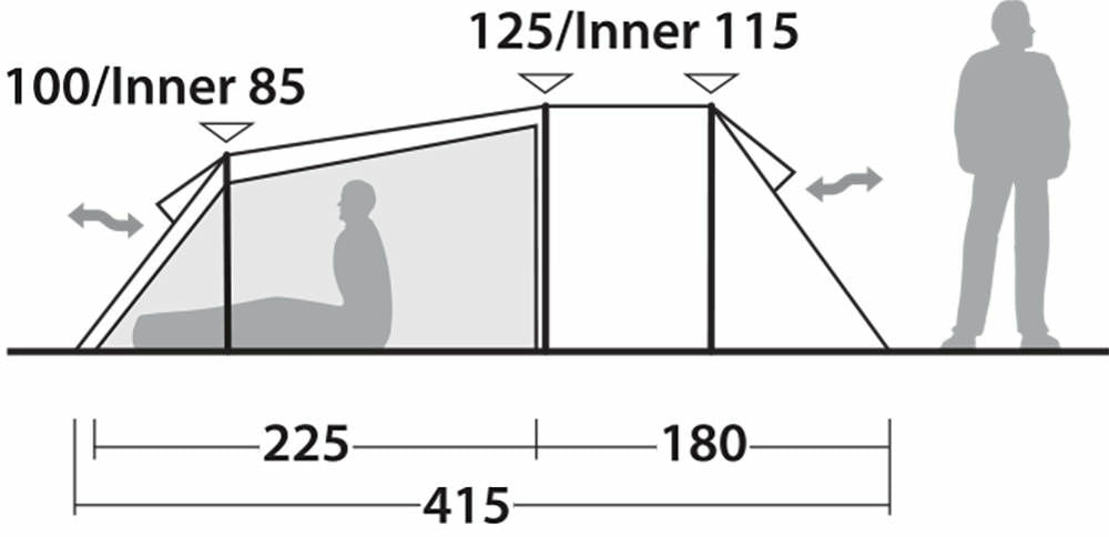 Robens Nordic Lynx 4 Tent - 4 Season Tunnel Tent layout image side view