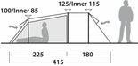 Robens Nordic Lynx 4 Tent - 4 Season Tunnel Tent layout image side view