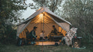 Robens Prospector Castle Tent lifestyle image of tent with both doors pulled back