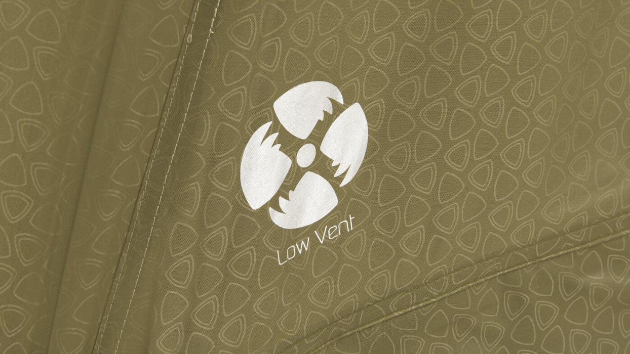 Robens Tent Eagle Rock 6 + 2XP Aluminium Poled Tunnel Tent close up feature image of low vent logo