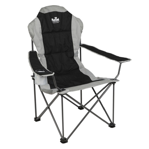 Royal President Padded Camping Chair - Black / Silver - main product image