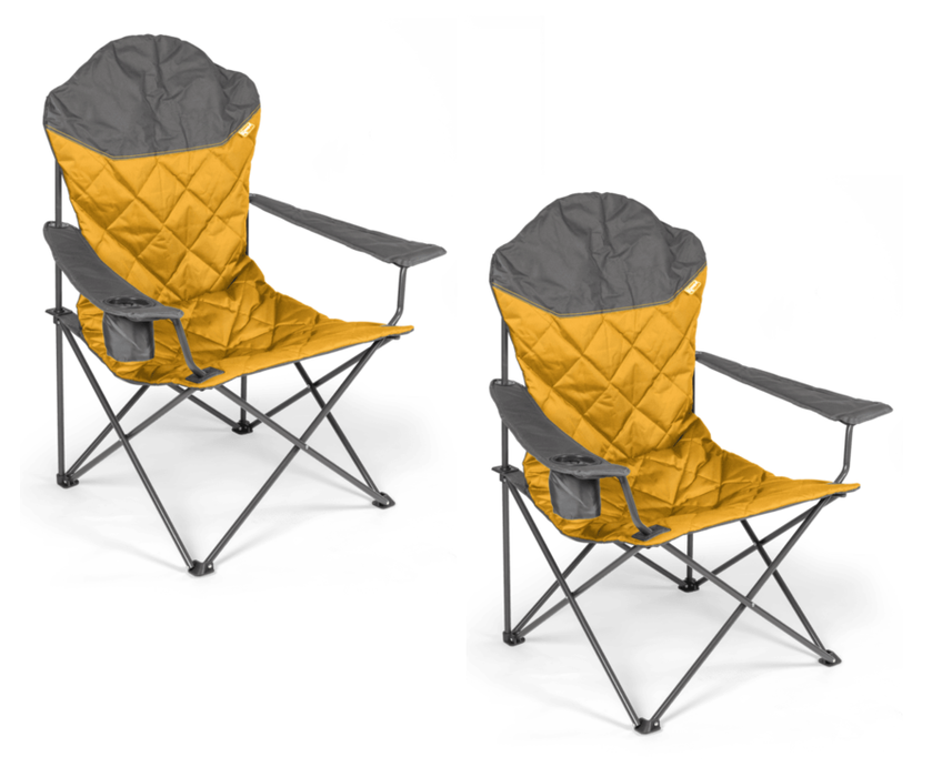 Kampa XL High Back Folding Camping Chair - Sunset Yellow X2