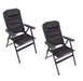 Via Mondo Padded Adjustable Headrest Chair - Charcoal SET OF TWO