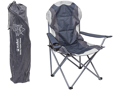 Summit Berkley Padded Folding Camping Chair - Grey showing carry bag