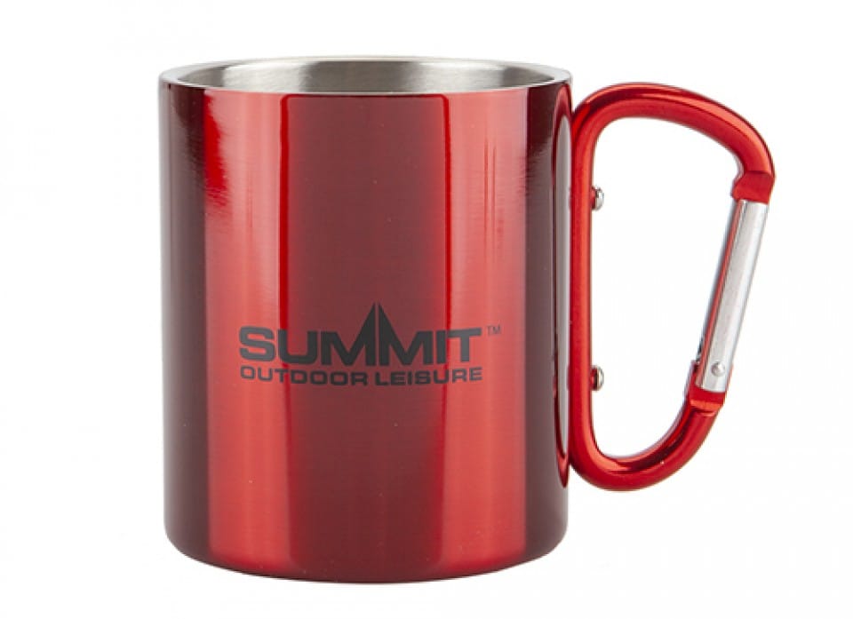 Summit Carabiner 300ml Stainless Steel Mug - Red - main product image