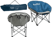 Summit Eclipse Folding Moon Chair - Blue - product image, showing chair from front and rear views, and carry bag