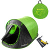 Summit Hydrahalt Pop Up Tent - Green, 3-Person, Fire-Retardant, Quick Setup