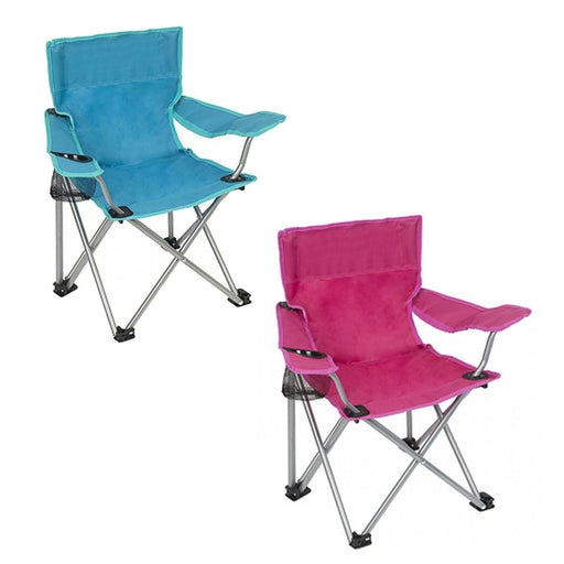 Summit Junior Folding Kids Camping Chair - Blue / Pink - main product image, shpowing both chair options
