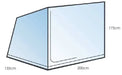 SunnCamp 2 Person Hanging Awning Inner Tent - product diagram with dimensions